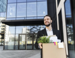 Man som slutar sitt jobb