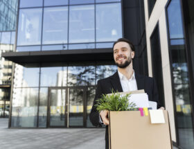 Man som slutar sitt jobb